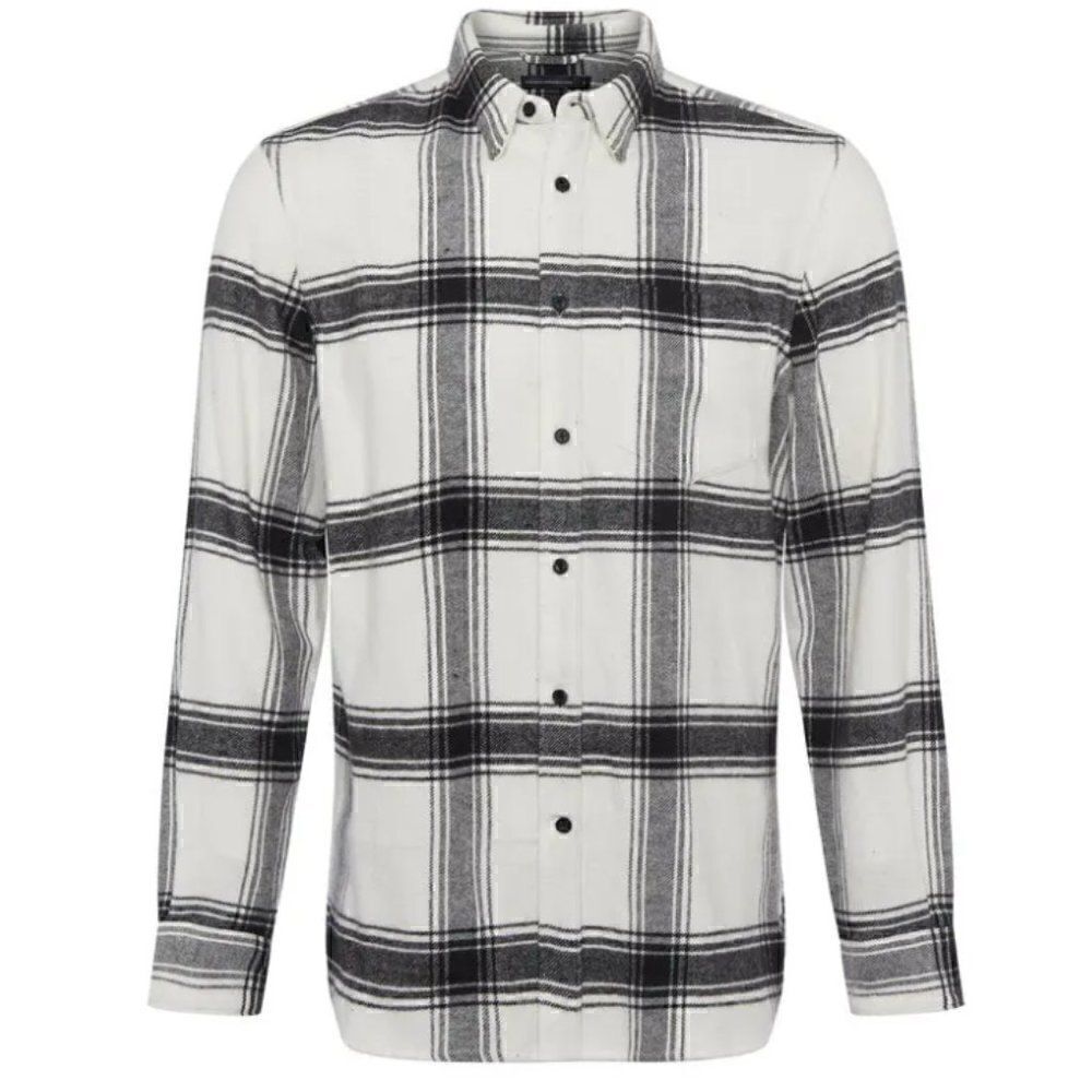 FRENCH CONNECTION Men's Big Checks Flannel Button-Up Shirt Sz Medium
